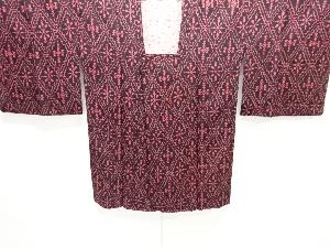 斜め格子に抽象花模様道行コート